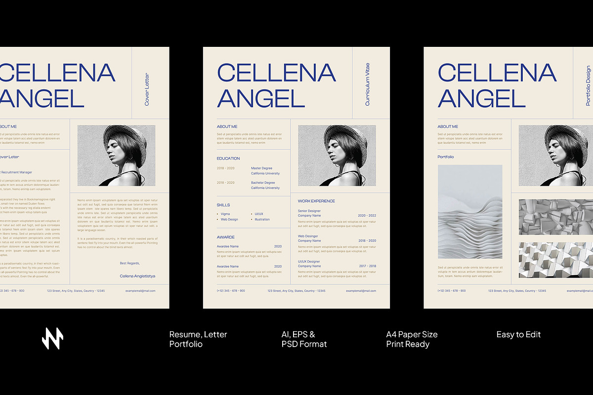 Simple Minimal Resume Template, a Resume Template by Neermana (Photo 1 of 5)