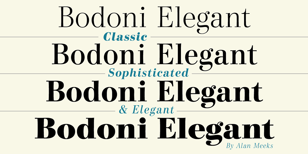 Bodoni Elegant, a Serif Font by Alan Meeks Collection (Photo 1 of 5)