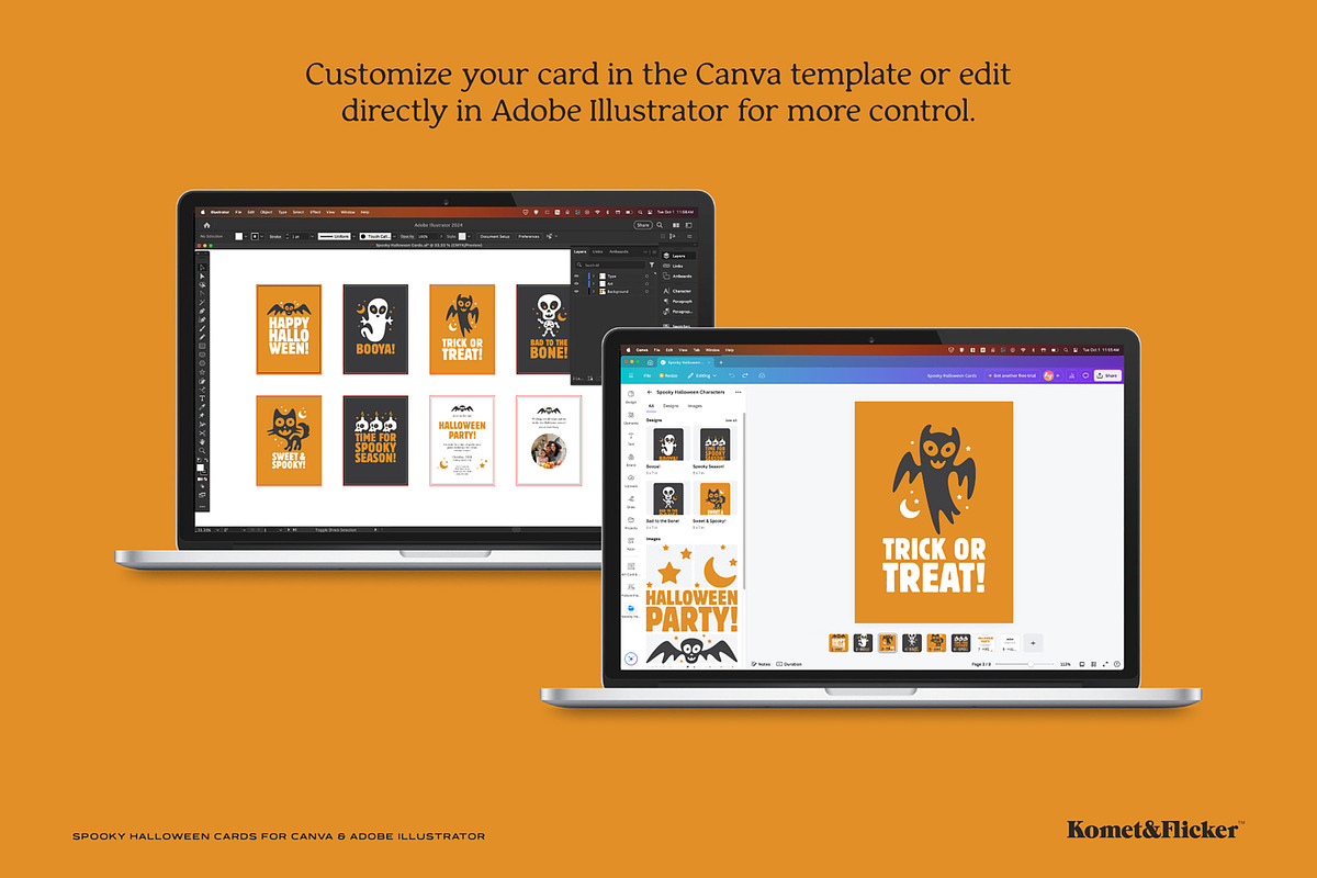 Spooky Halloween Cards for Canva, a Card Template by Komet & Flicker (Photo 6 of 8)