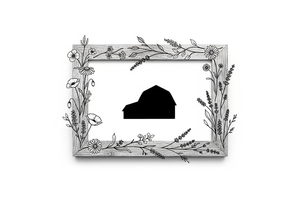 Rustic Floral Frame SVG Bundle, an Illustration by jahid234 (Photo 5 of 31)