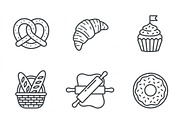 Bundles Set Bakery Packaging Icons, an Outline Icon by adenpinkstore (Thumbnail 6 of 12)