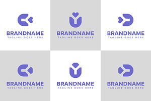 C CY U UY D DY Love and Diamond Logo, a Branding & Logo Template by Pray Art Design Studio