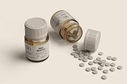 Pills Bottle Mockup, a Cups & Container Mockup by Ataku Design (Thumbnail 2 of 6)