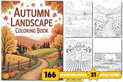 Autumn Landscape Coloring Book, a Seasonal Illustration by Design Station (Thumbnail 1 of 5)