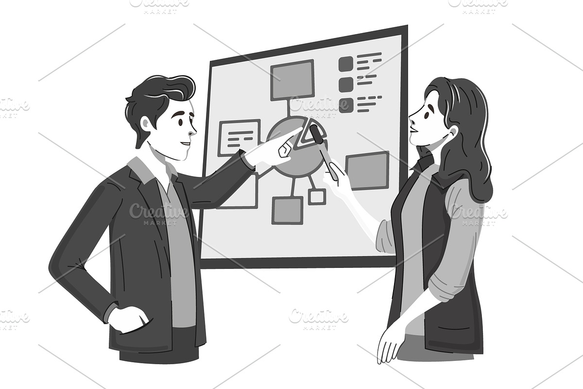 Corporate teamwork illustration, a Finance Illustration by Yayasya (Photo 2 of 3)