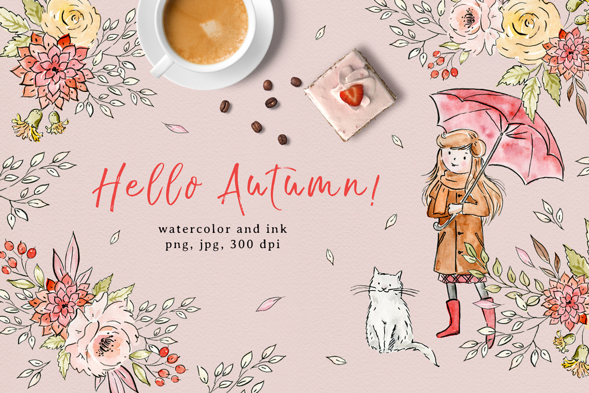 Hello Autumn! - watercolor & ink, an Animal Illustration by long summer (Photo 1 of 6)