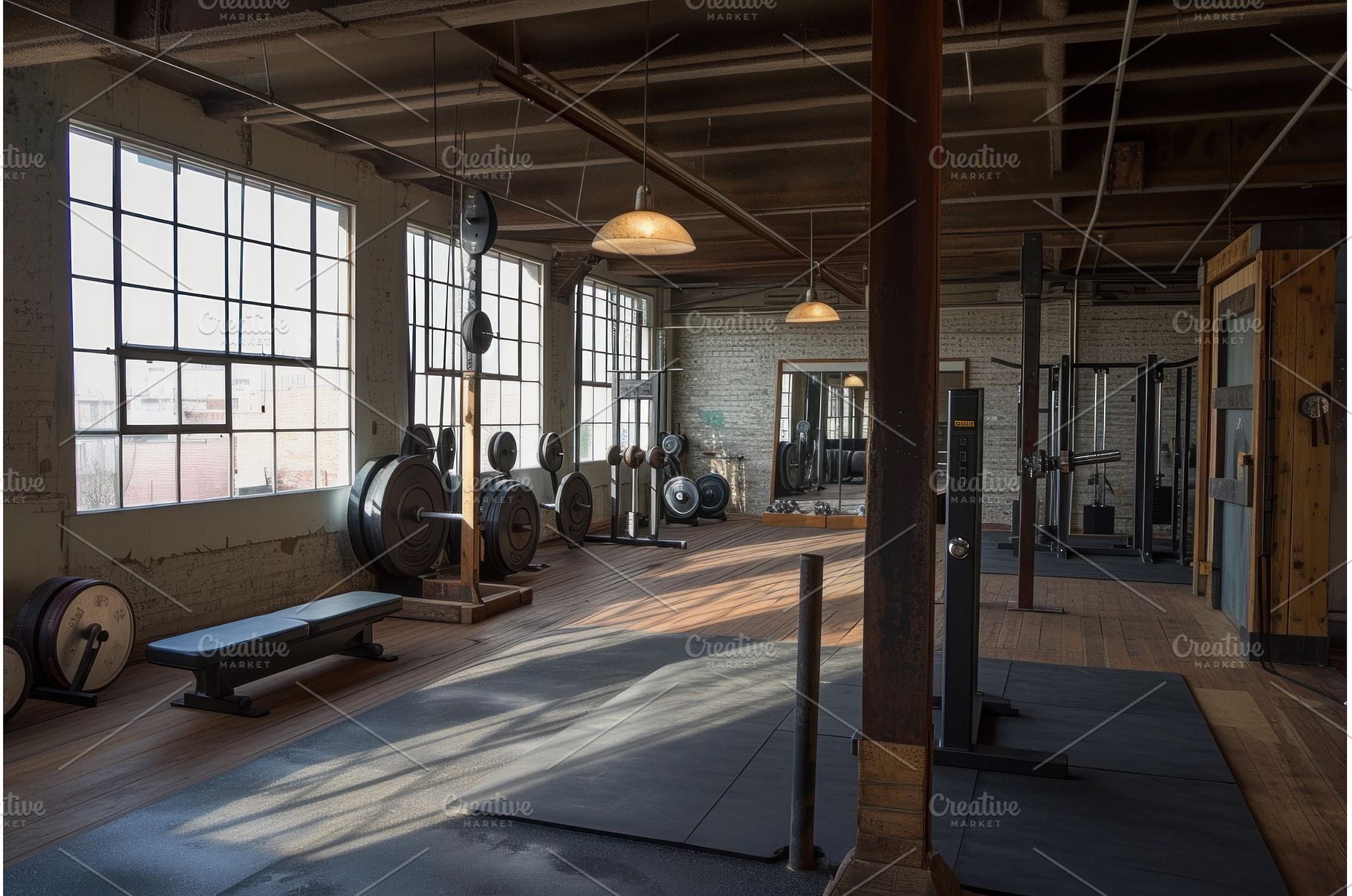 Gym barbell workout. Generate Ai, a Sports & Recreation Photo by Ylivdesign