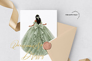 Sage Green Tan skin Princess Clipart, a Person Illustration by Sunflower Day Love (Thumbnail 2 of 3)