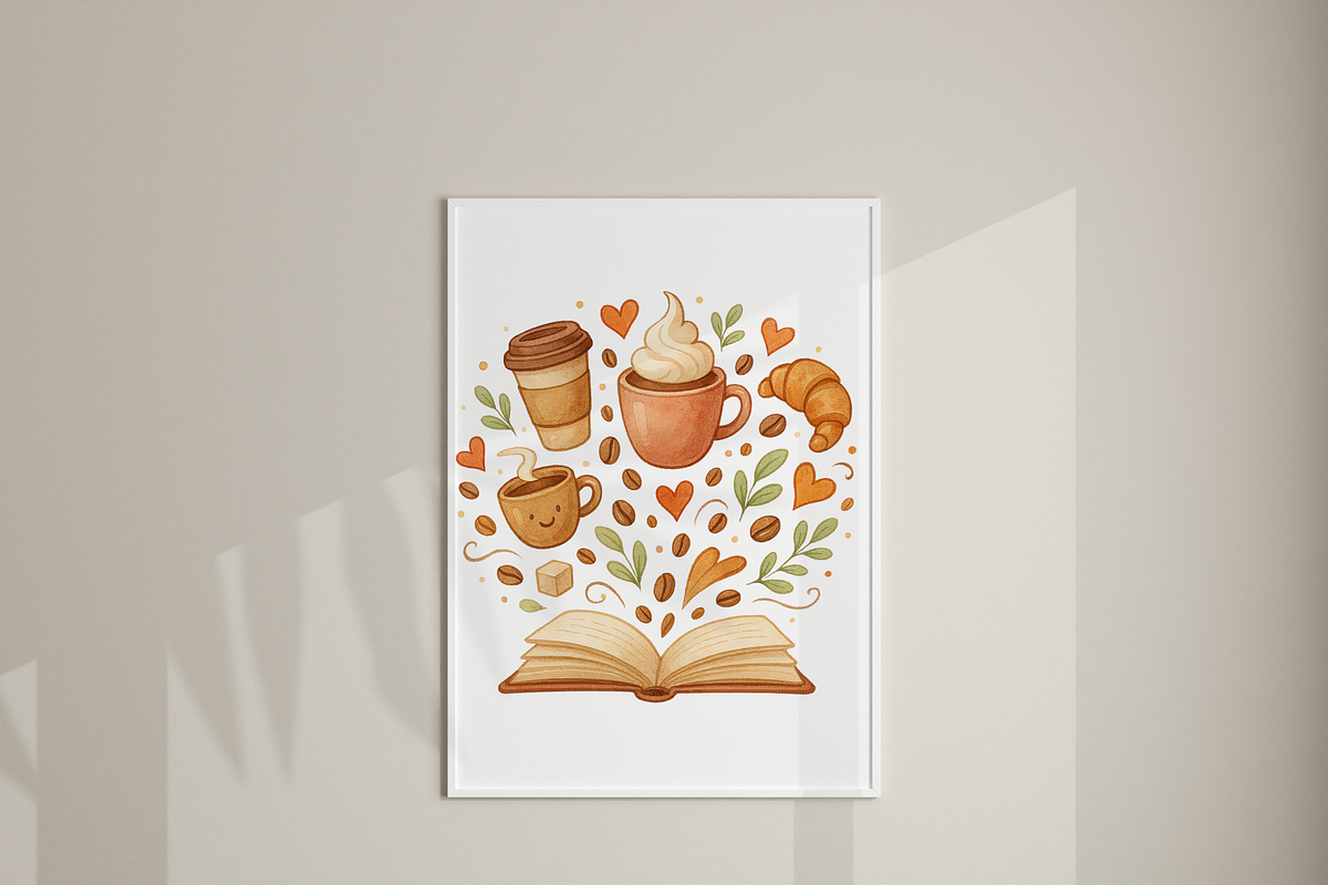 17 Cozy Coffee and Books Clipart, a Decorative Illustration by Pati Charm Studio (Photo 7 of 8)