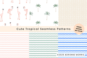 Cute Pastel Tropical Patterns, a Pattern Graphic by Adrienne Morris (Thumbnail 1 of 7)