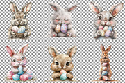 Whimsical Bunny Easter Clipart, an Illustration by Sublimation Artist (Thumbnail 3 of 7)