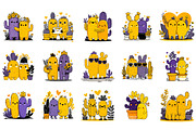 Cute Cactus Couple Valentine Clipart, an Illustration by DreamArtGraphic (Thumbnail 2 of 4)