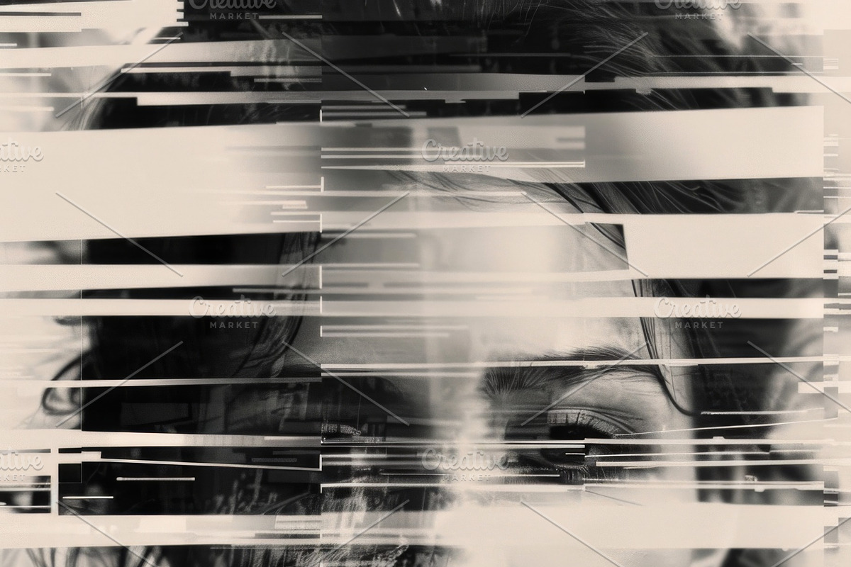 90 Glitch faces, a Person Illustration by Handmadefont (Photo 91 of 94)
