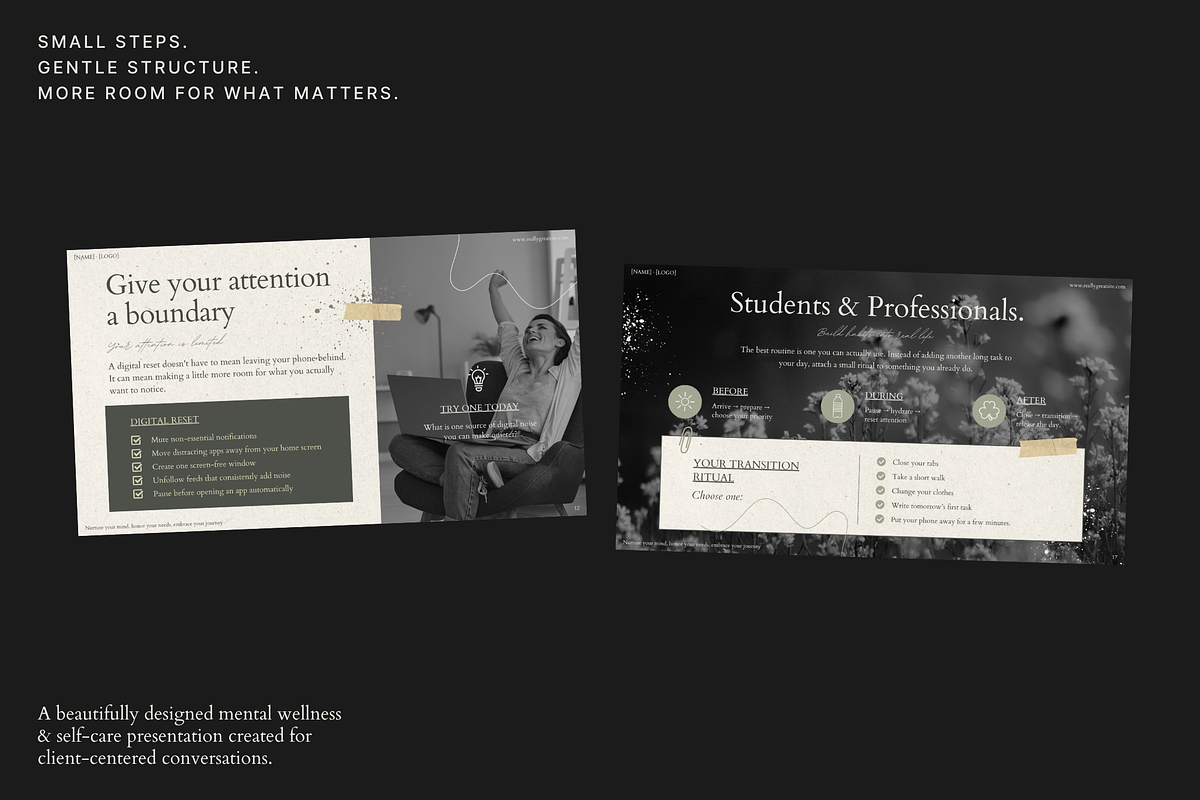 Mental Wellness Guide & Deck, a Presentation Template by Make It Yours Lab. (Photo 9 of 18)