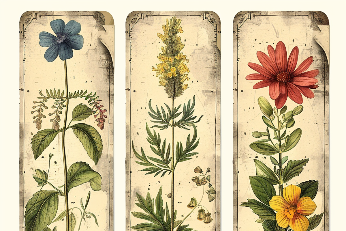 50+ Vintage Botanical Bookmark