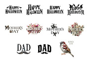 Holiday Lettering Clipart Set, a Seasonal Illustration by InkyQueenArt (Thumbnail 4 of 5)