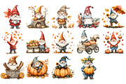 Autumn Harvest Gnome Clipart Set, an Illustration by Craft Nest (Thumbnail 4 of 4)