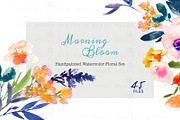 Morning Bloom-Watercolor Floral Set, an Illustration by SmallHouseBigPony (Thumbnail 2 of 4)