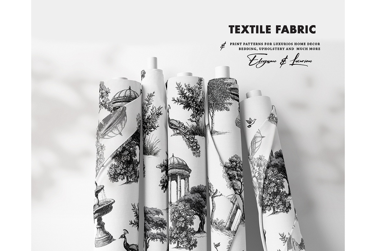 Exotic garden toile de jouy pattern, a Texture Graphic by Milatoo (Photo 4 of 4)