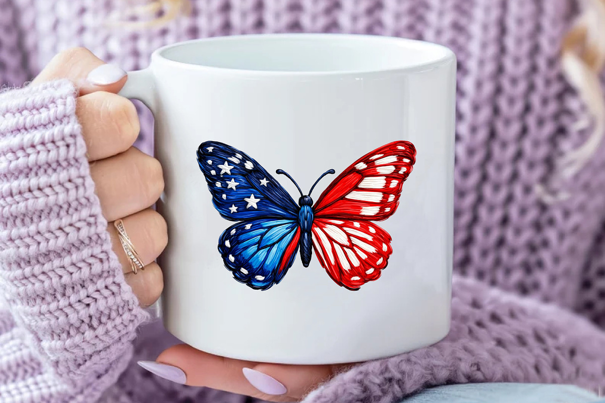 Patriotic American Flag Butterfly Pn, an Illustration by Designworld (Photo 2 of 5)