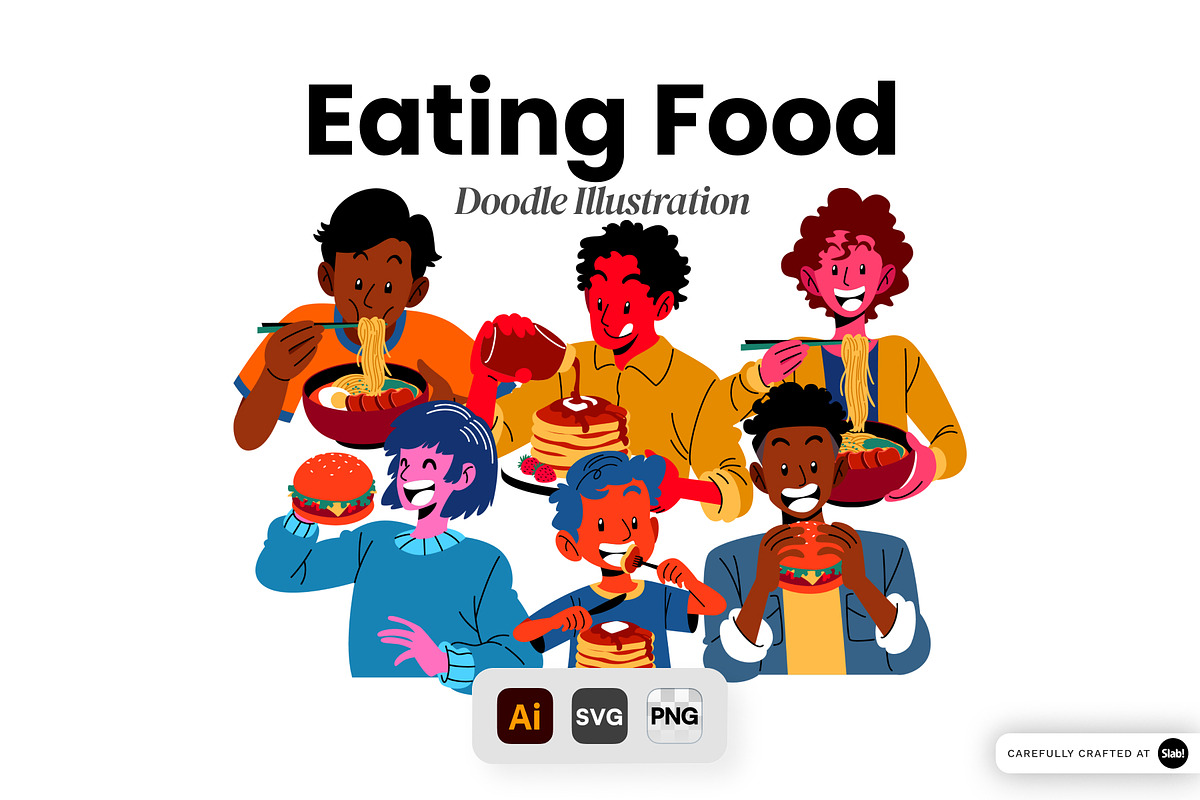 Eating Food Character Illustration, a Person Illustration by SLAB! Design (Photo 1 of 3)