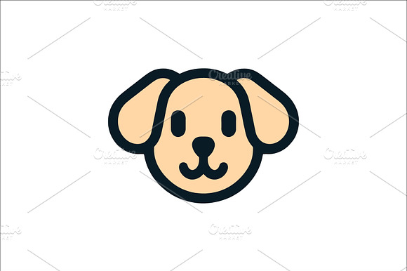Simple Dog Face Minimalist Icon preview 3