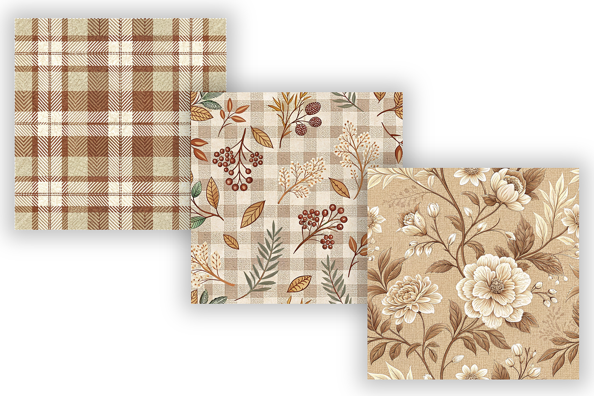 Mocha Toile Digital Paper Pack, a Pattern Graphic by FloridPrintables (Photo 6 of 10)
