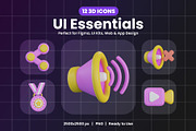 UI Essential 3D Icon Pack, an Object Graphic by Artnivora.Std (Thumbnail 1 of 4)
