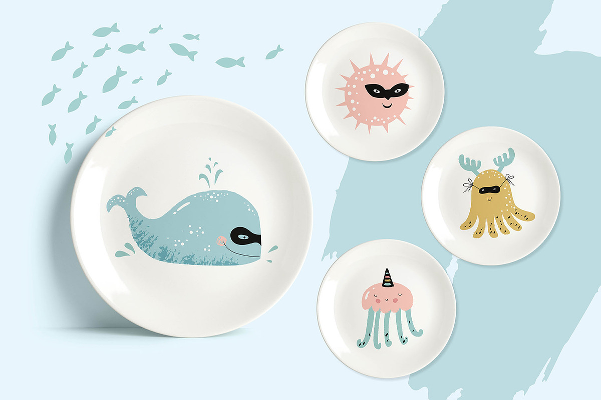 Sea carnival. Graphic Collection, an Animal Illustration by Maru_art (Photo 11 of 14)