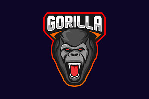 Gorilla Mascot Sport Logo Vector