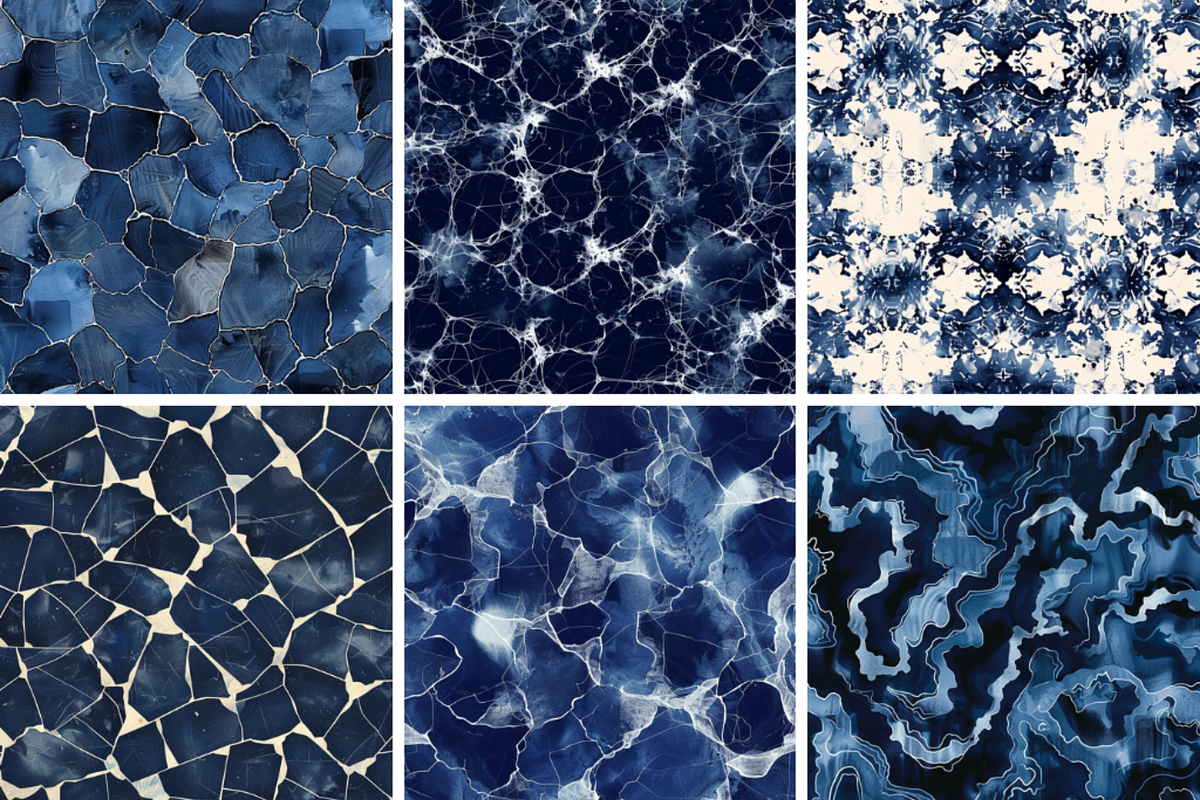 Navy Chemigram Seamless Patterns, a Pattern Graphic by PrintablesByFranklyn (Photo 3 of 4)