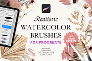 Real Watercolor Procreate Brushes, a Brush Add-On by Julia Dreams (Thumbnail 1 of 11)