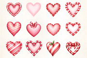 Candy Cane Heart Clipart, an Illustration by CrexoraLab (Thumbnail 2 of 5)