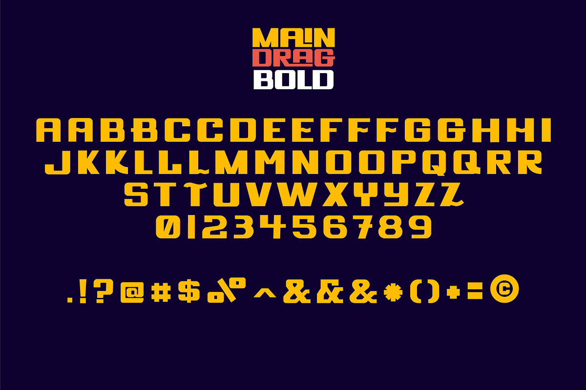 Main Drag Display Font, a Sans Serif Font by Holt510 (Photo 6 of 10)