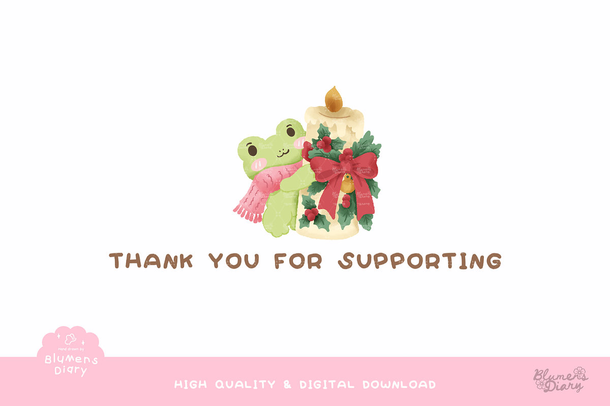Sugarplum Christmas Frog Clipart, an Animal Illustration by Blumensdiary (Photo 6 of 6)