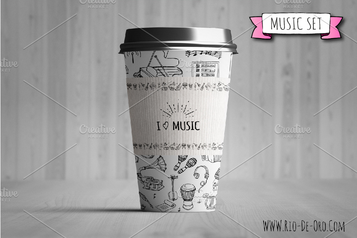 65 Music hand drawn elements set!, an Object Illustration by Natasha-Pankina.com (Photo 5 of 5)