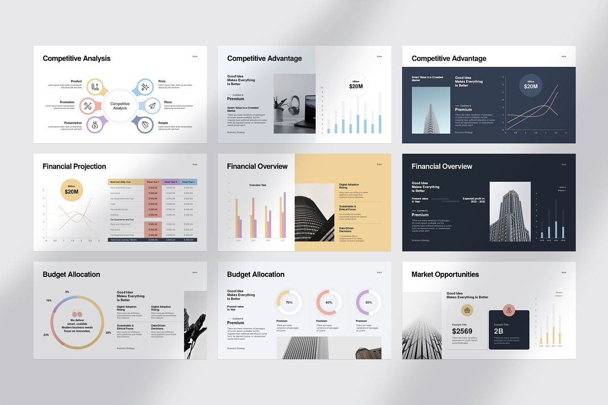 AURA Business Strategy Presentation, a Presentation Template by GoldenPixelStudio (Photo 19 of 30)