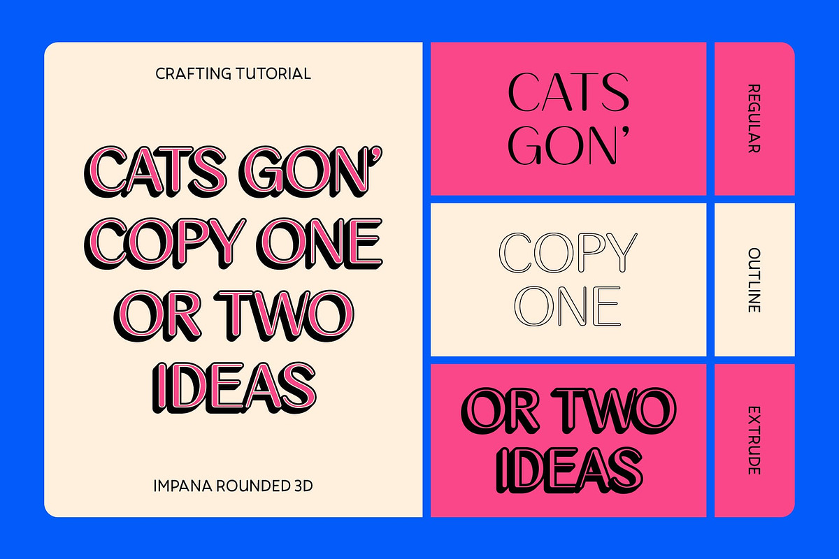 Impana Rounded 3D, a Sans Serif Font by Craft Supply Co. (Photo 2 of 8)
