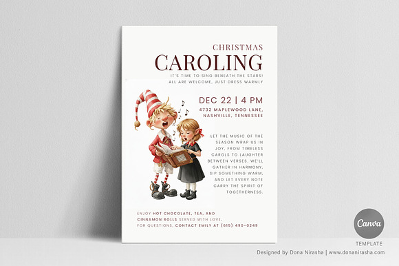 Christmas Carol Canva Invitation preview 7