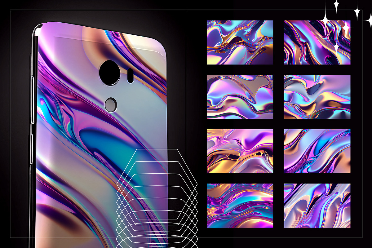 Liquid Metal | Iridescent Trend, a Texture Graphic by Ckybe's Corner (Photo 4 of 8)