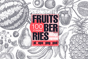 Fruits and berries. Big set., an Object Graphic by MarinaVorontsova (Thumbnail 1 of 8)