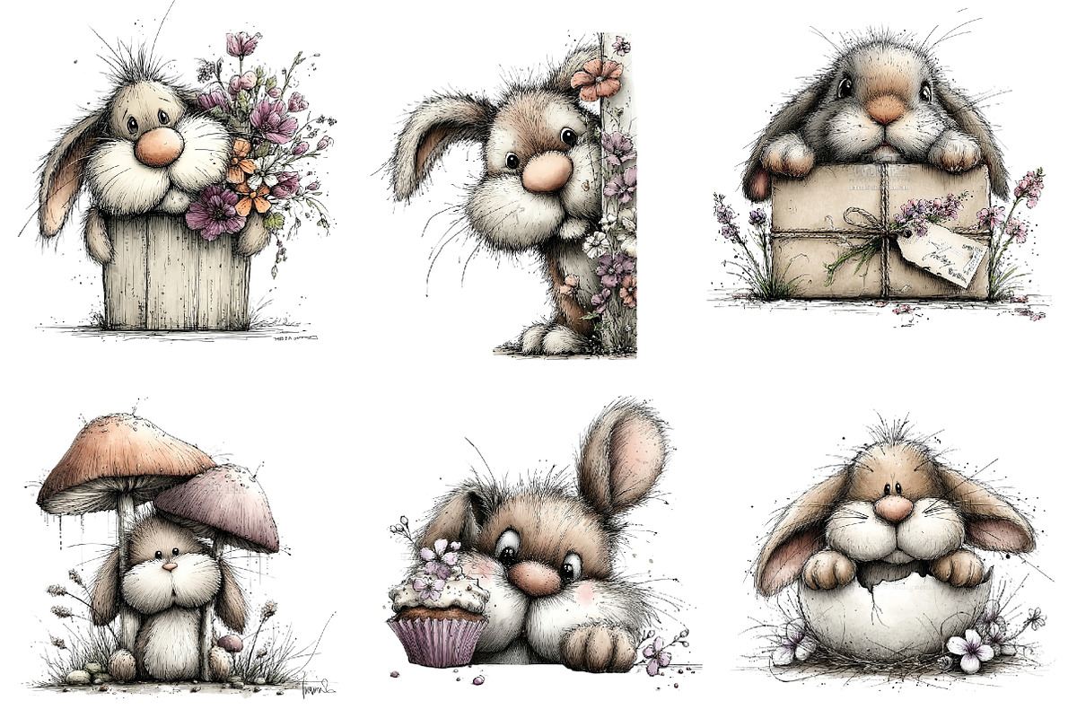 Peeking Easter Bunny Clipart, an Illustration by Dream Creation (Photo 4 of 7)