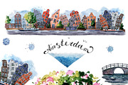 Amsterdam houses and details., an Illustration by fiolika (Thumbnail 1 of 9)