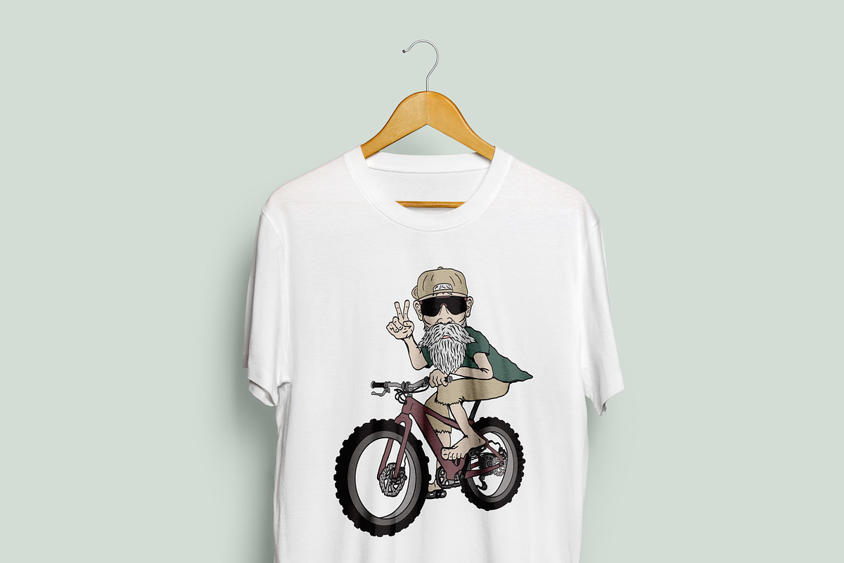 Groovy Bearded Mountain Biker vector, a Person Illustration by Fresh Wave Design (Photo 3 of 8)