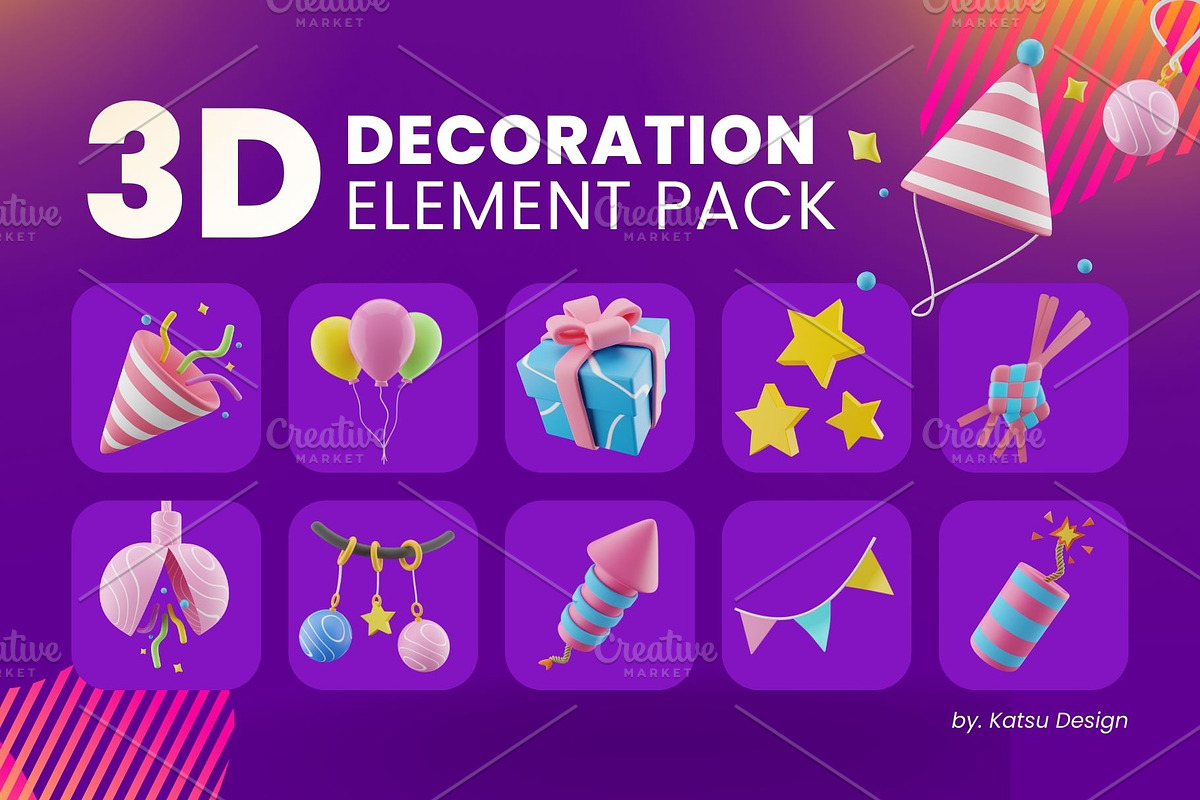 Decoration 3D Element Pack, a 3D by Katsu Design (Photo 3 of 3)