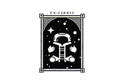 Ex Libris Bookplate with Astronaut, an Education Illustration by Tovarkovdesign (Thumbnail 1 of 5)