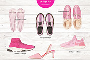 24 WATERCOLOR PAINTED PINK SHOES, an Illustration by Sweet Oh Sour (Thumbnail 5 of 5)