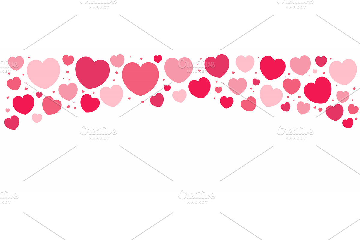 Red, pink hearts Valentines day, an Illustration by sceptical cactus