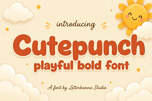 Cutepunch Bold Bubbly Cute Font, a Sans Serif Font by Letterhanna Studio