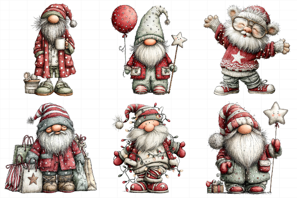 Whimsical Christmas Santa Clipart, an Illustration by Daily.Designs (Photo 5 of 5)